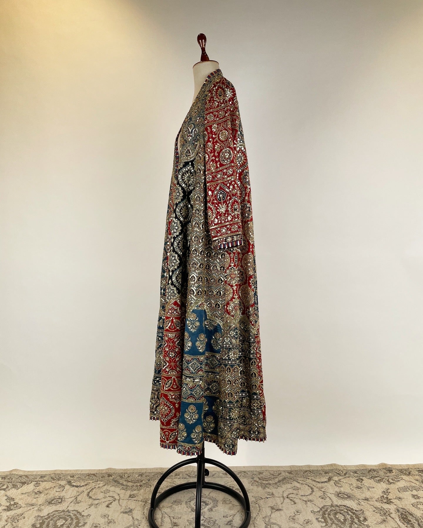 MULTI-PATTERNED AJRAKH - ZARDOSI KALIDAR JACKET