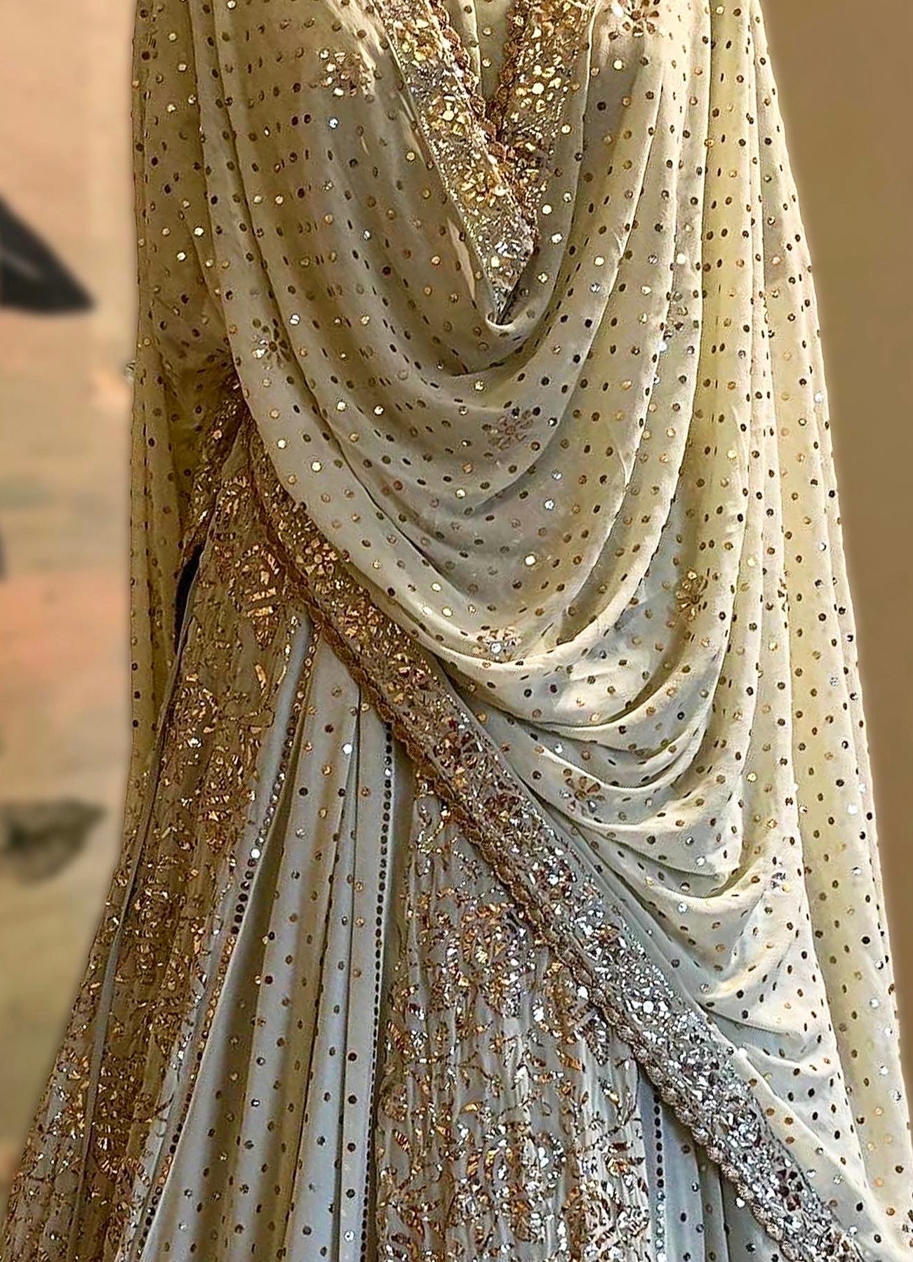 PASTEL MINT GREEN BADLA LEHENGA