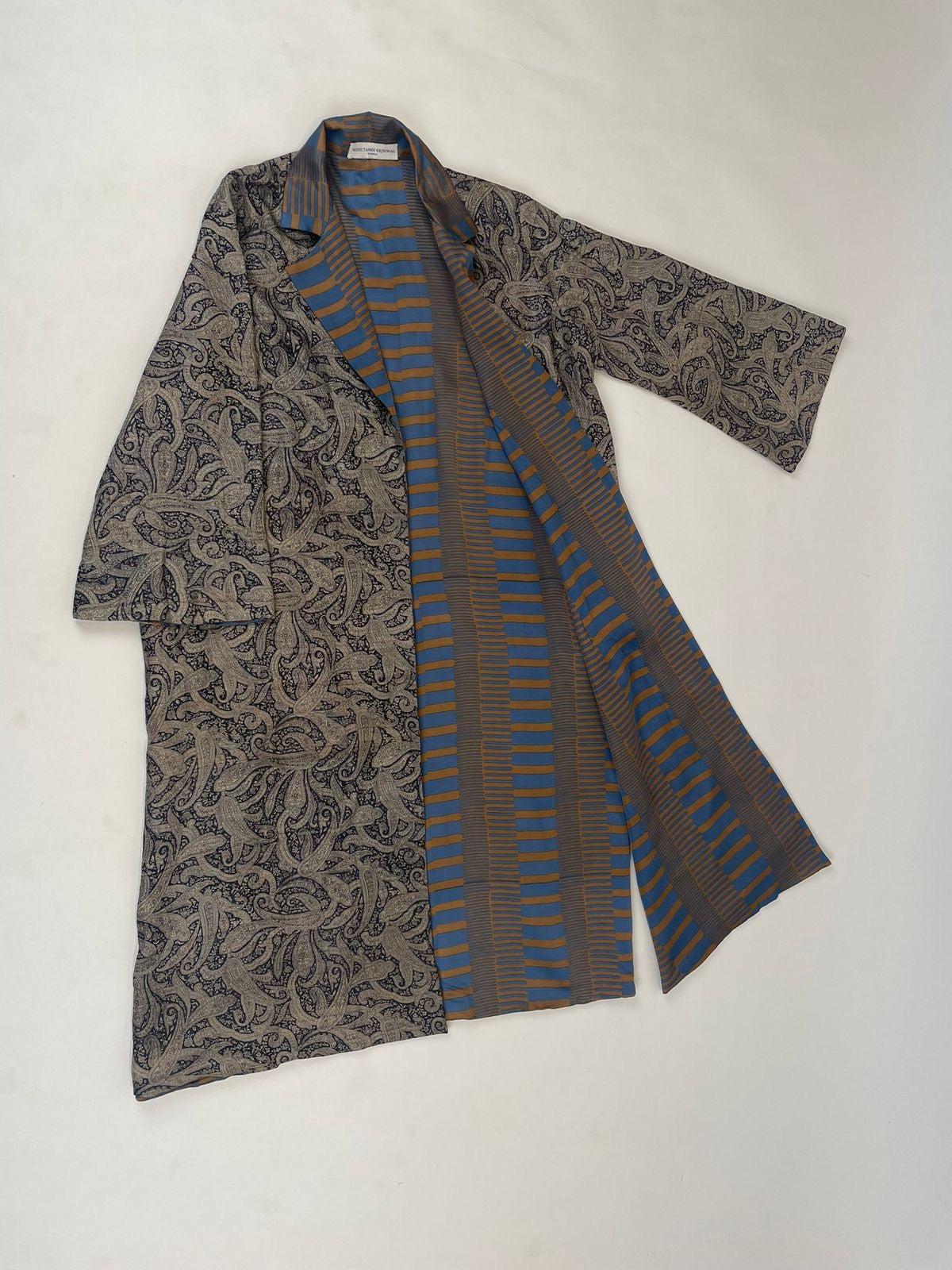 PRINTED REVERSIBLE SILK TRENCH JACKET