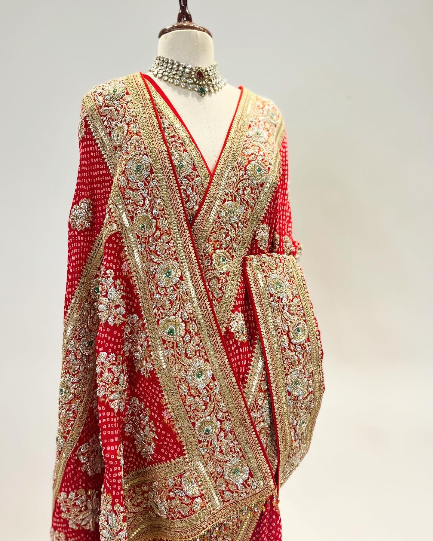 RAI BANDHEJ ZARDOSI WORK SAREE