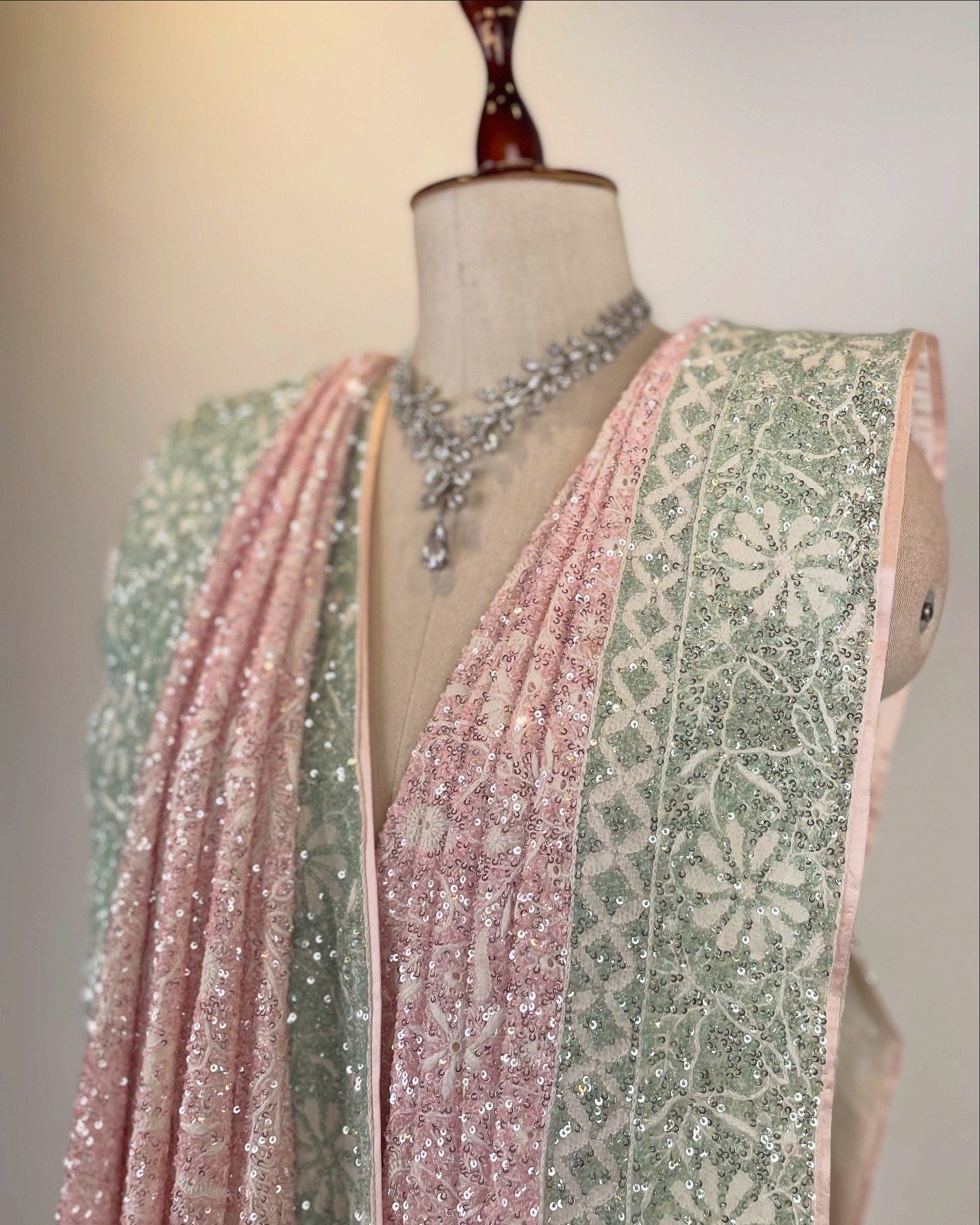Ektaar Chikankari Saree with Superfine Sequin Hand Embroidery