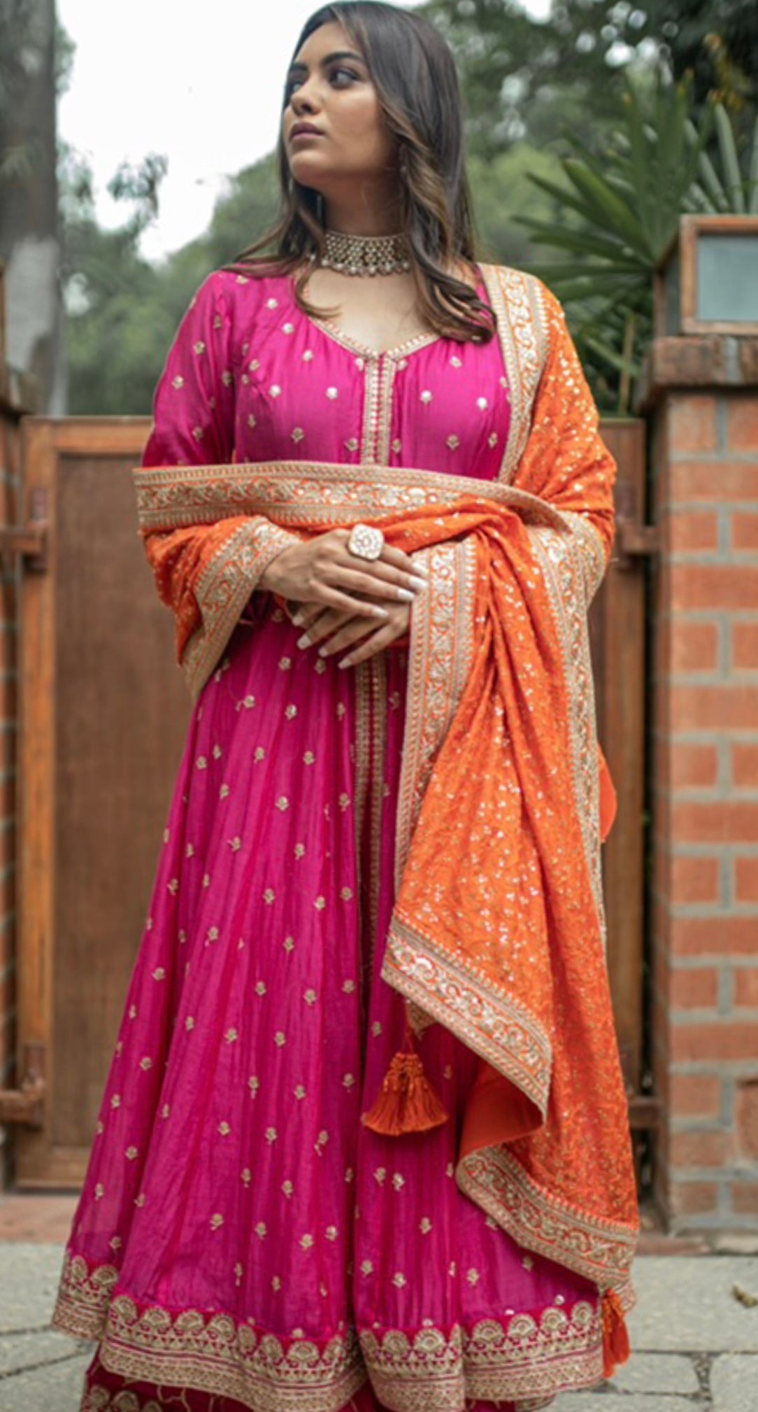 PINK KALIDAAR ANARKALI SHARARA