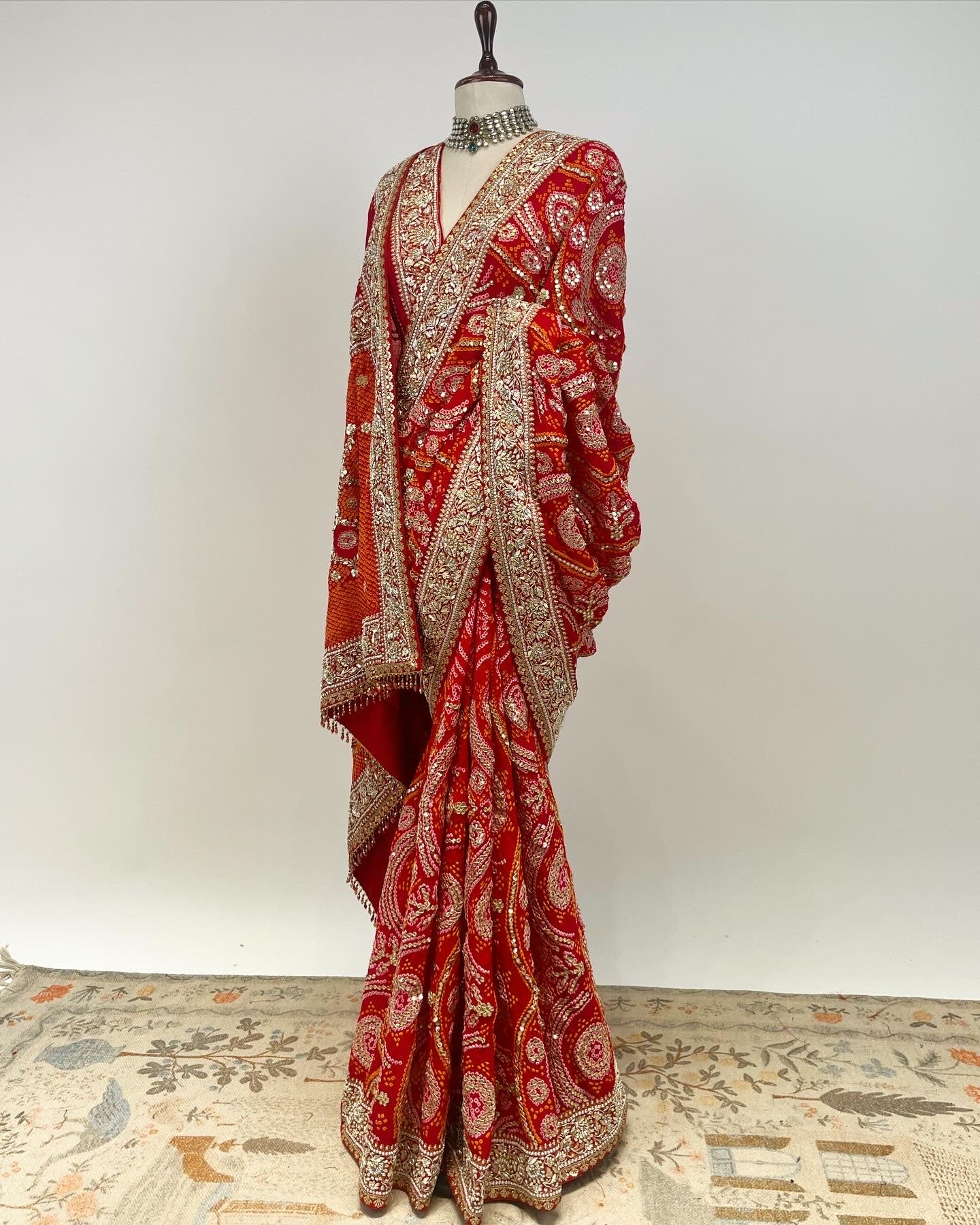 BANDHANI SAREE WITH GOTAPATTI & ZARDOSI WORK