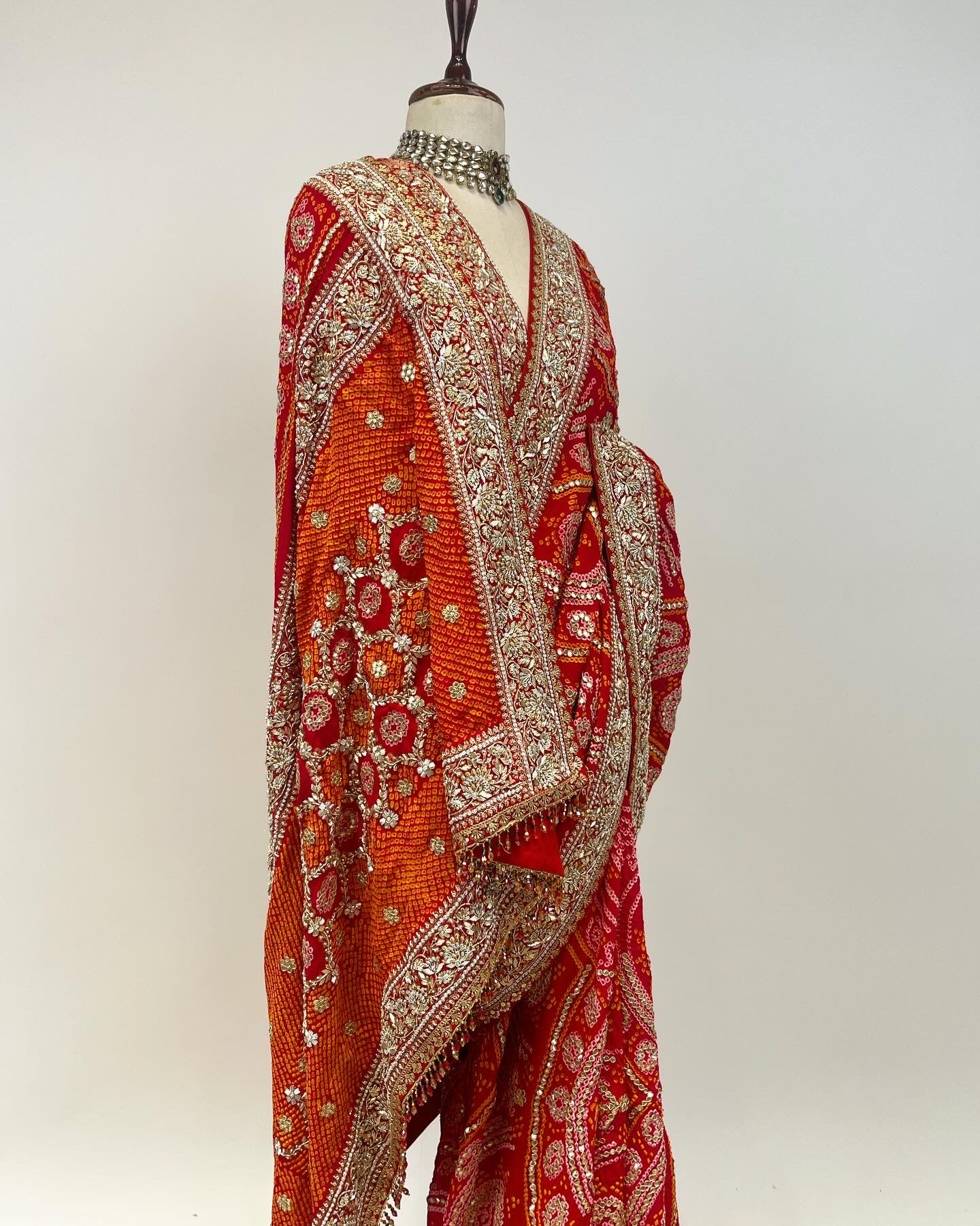 BANDHANI SAREE WITH GOTAPATTI & ZARDOSI WORK