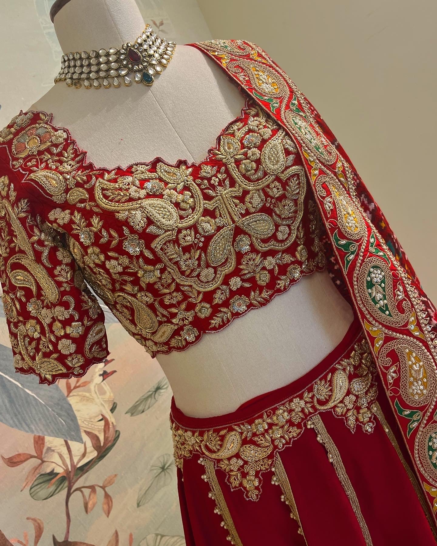 DEEP RED PATOLA LEHENGA