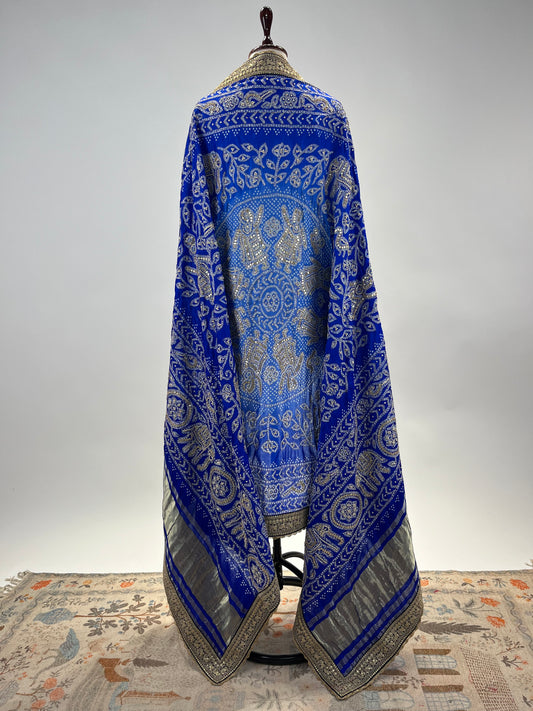 Raas Dupatta in Ombre Blue