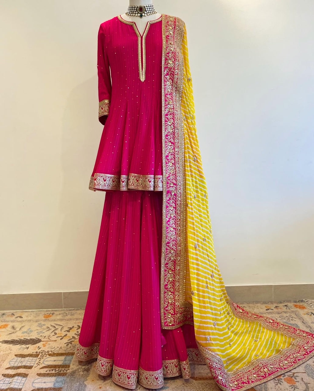 PINK KURTA SHARARA ENSEMBLE