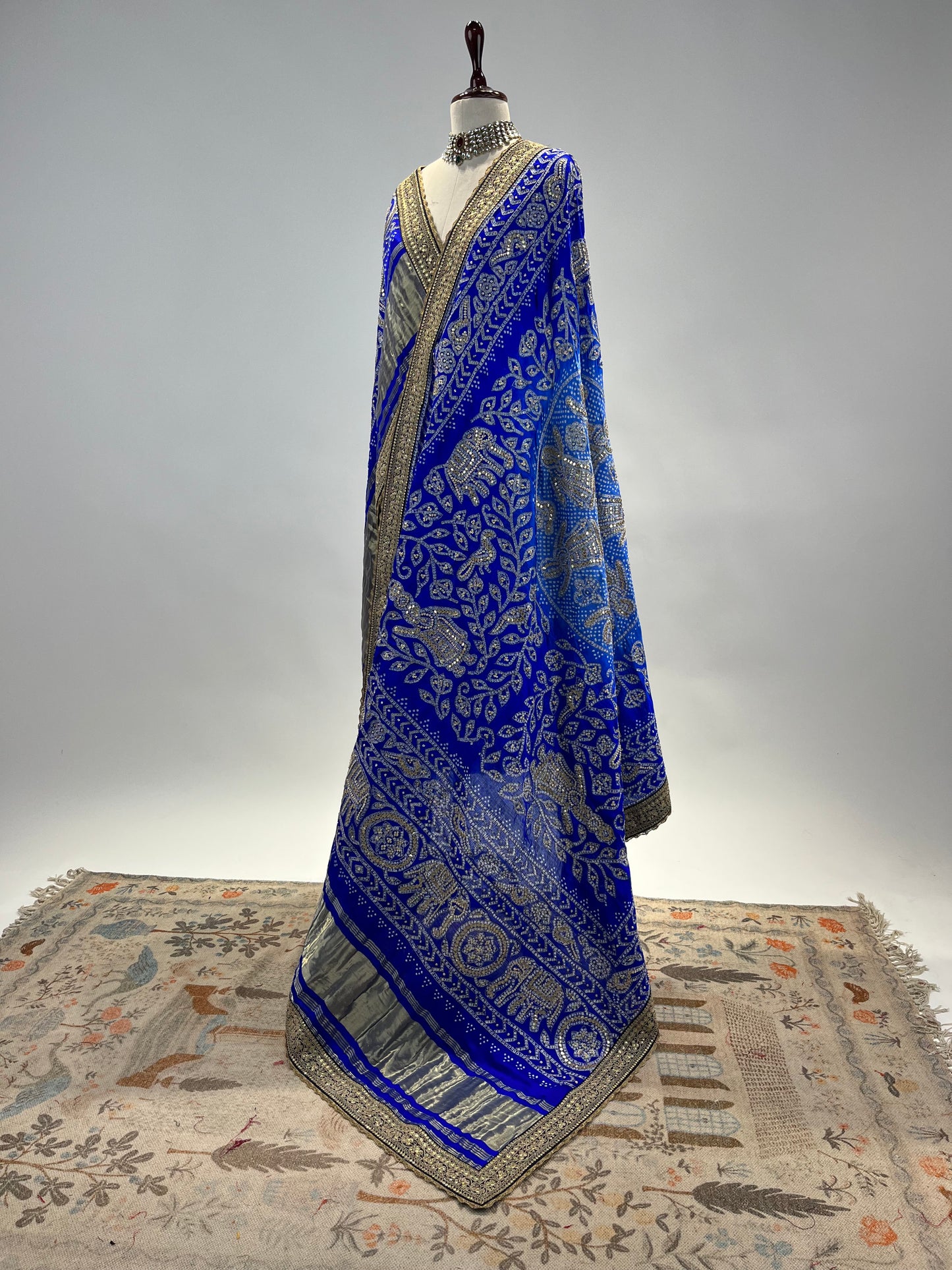 Raas Dupatta in Ombre Blue