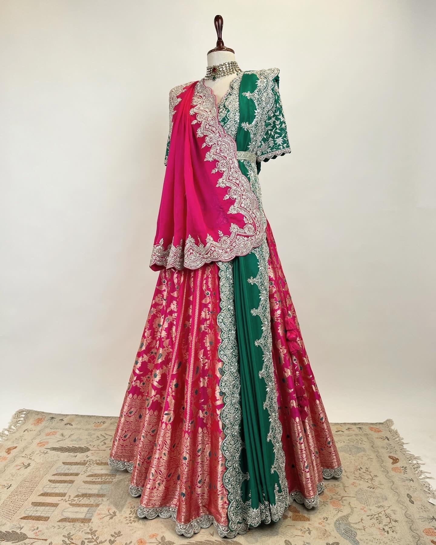 KADWA & MEENAKARI WEAVE LEHENGA WITH ZARDOSI WORK