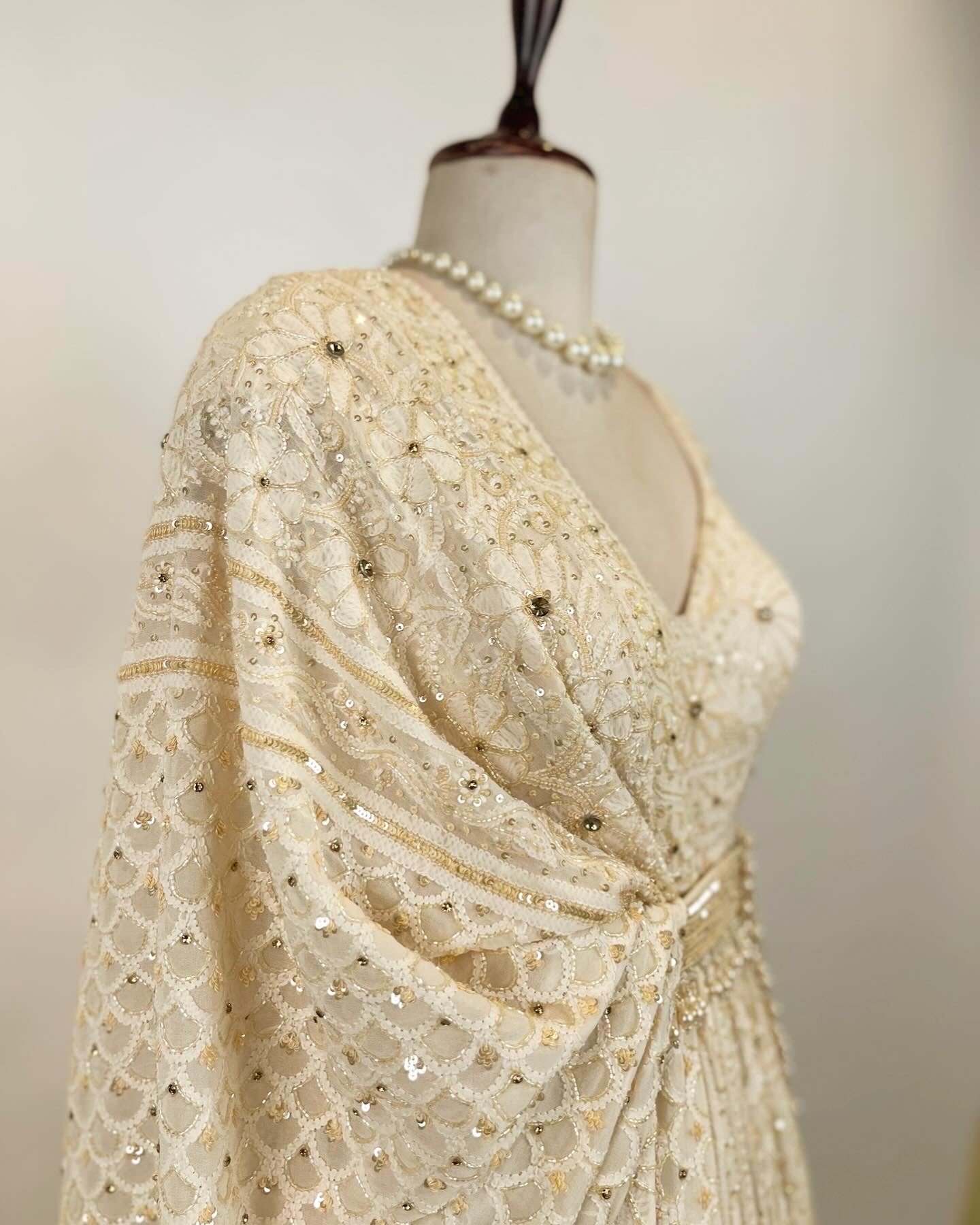 OMBRE ANARKALI IN DO TAAR CHIKANKARI WITH STONES SEQUIN & GLASS PIPES