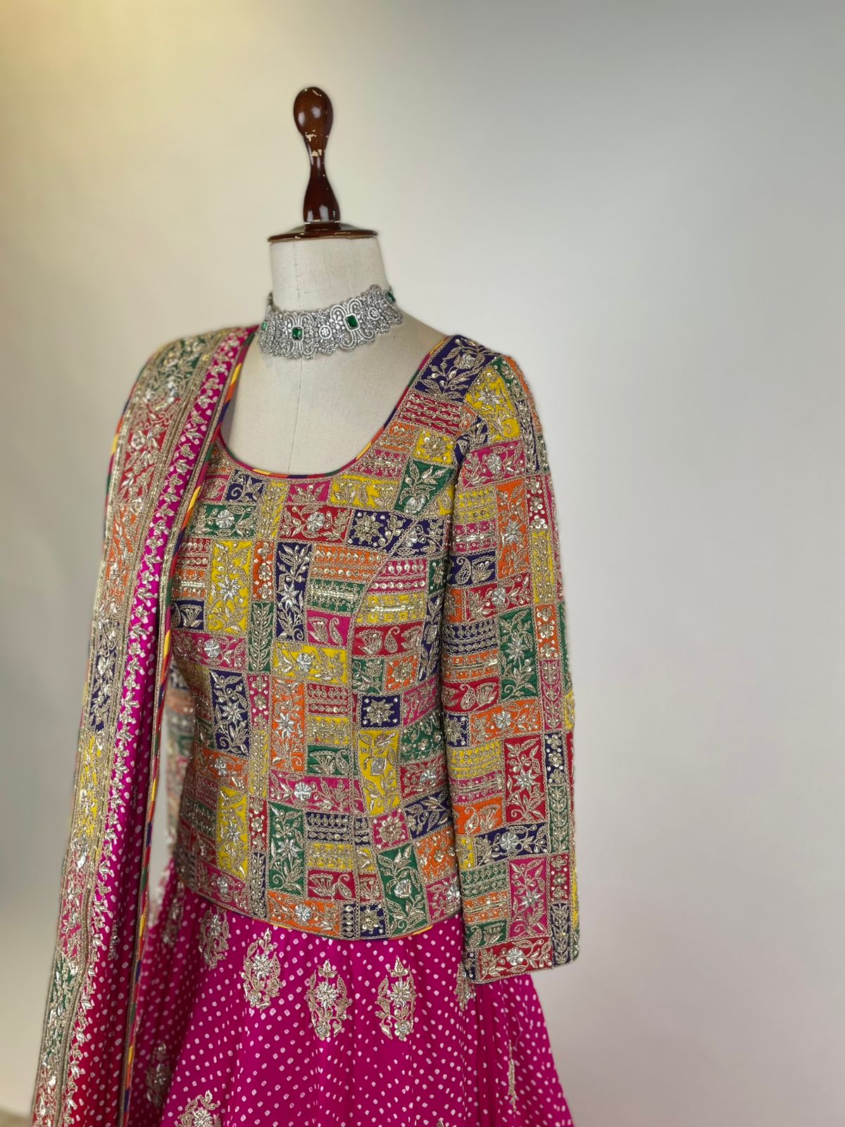 Appliqué Marodi Embroidered Fitted Blouse
