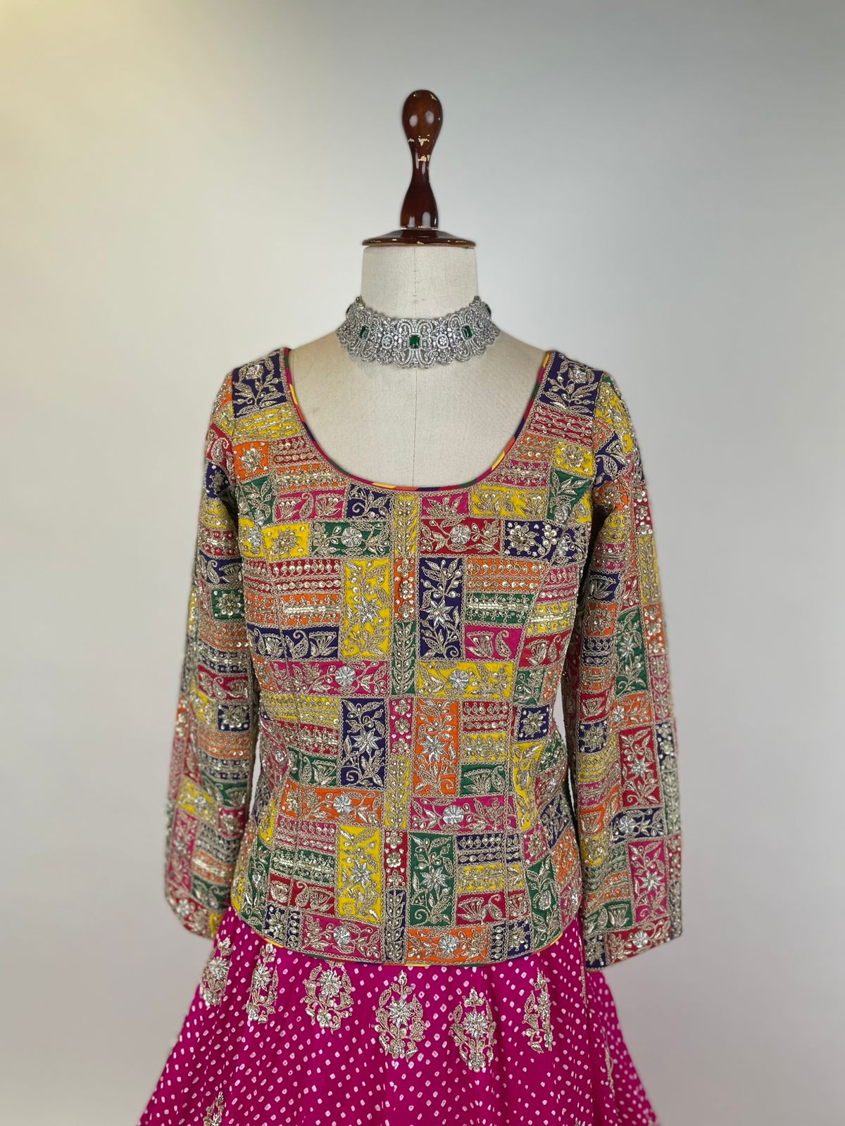 Appliqué Marodi Embroidered Fitted Blouse