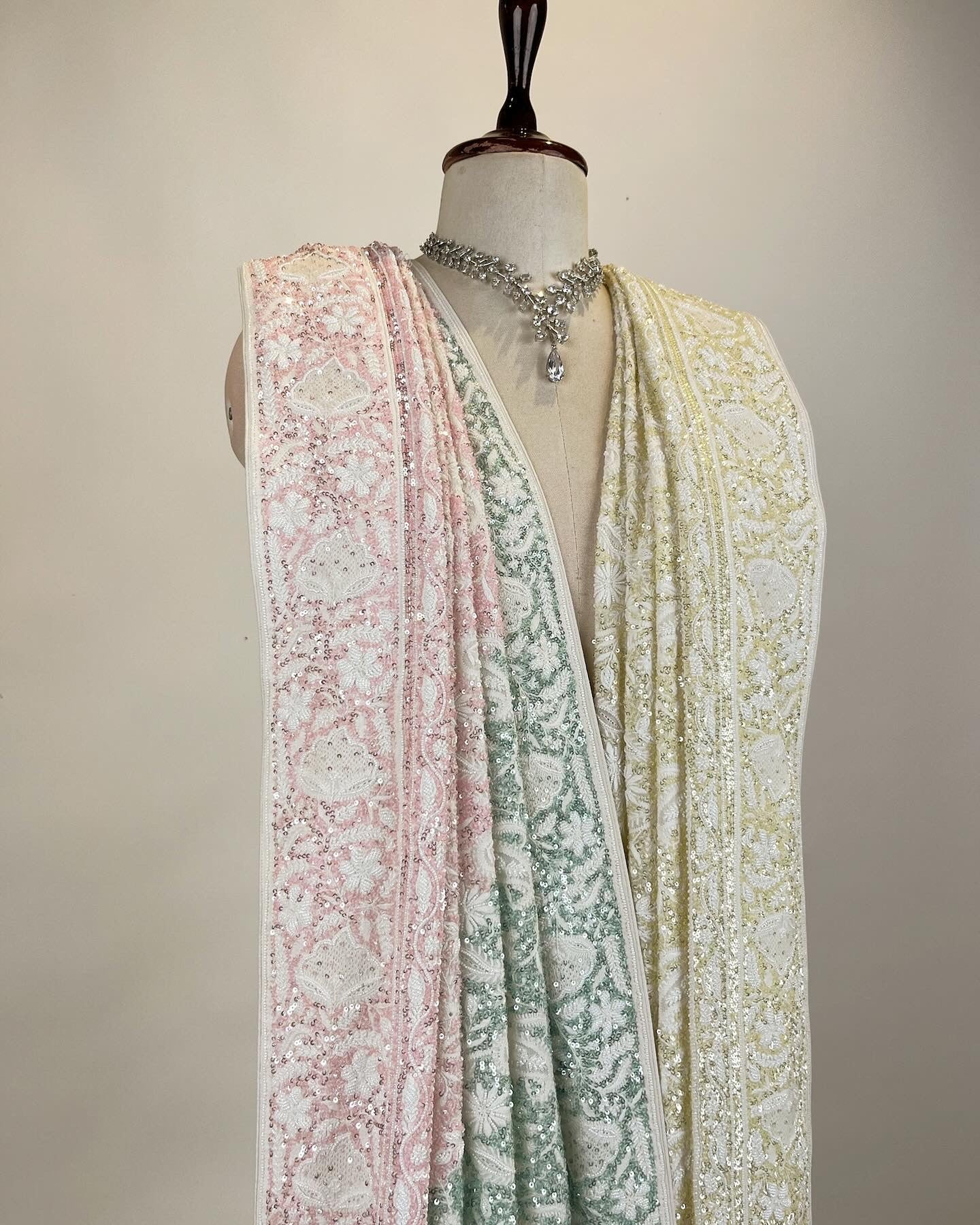 Sequin Studded Do-Taar Chikankari Saree