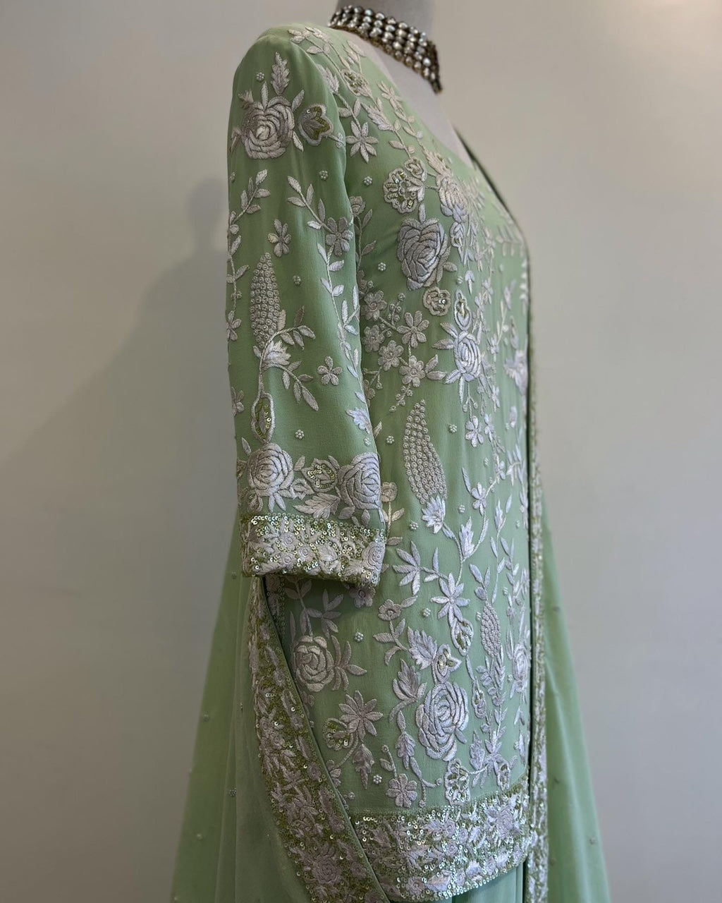 PASTEL GREEN GARA SHARARA