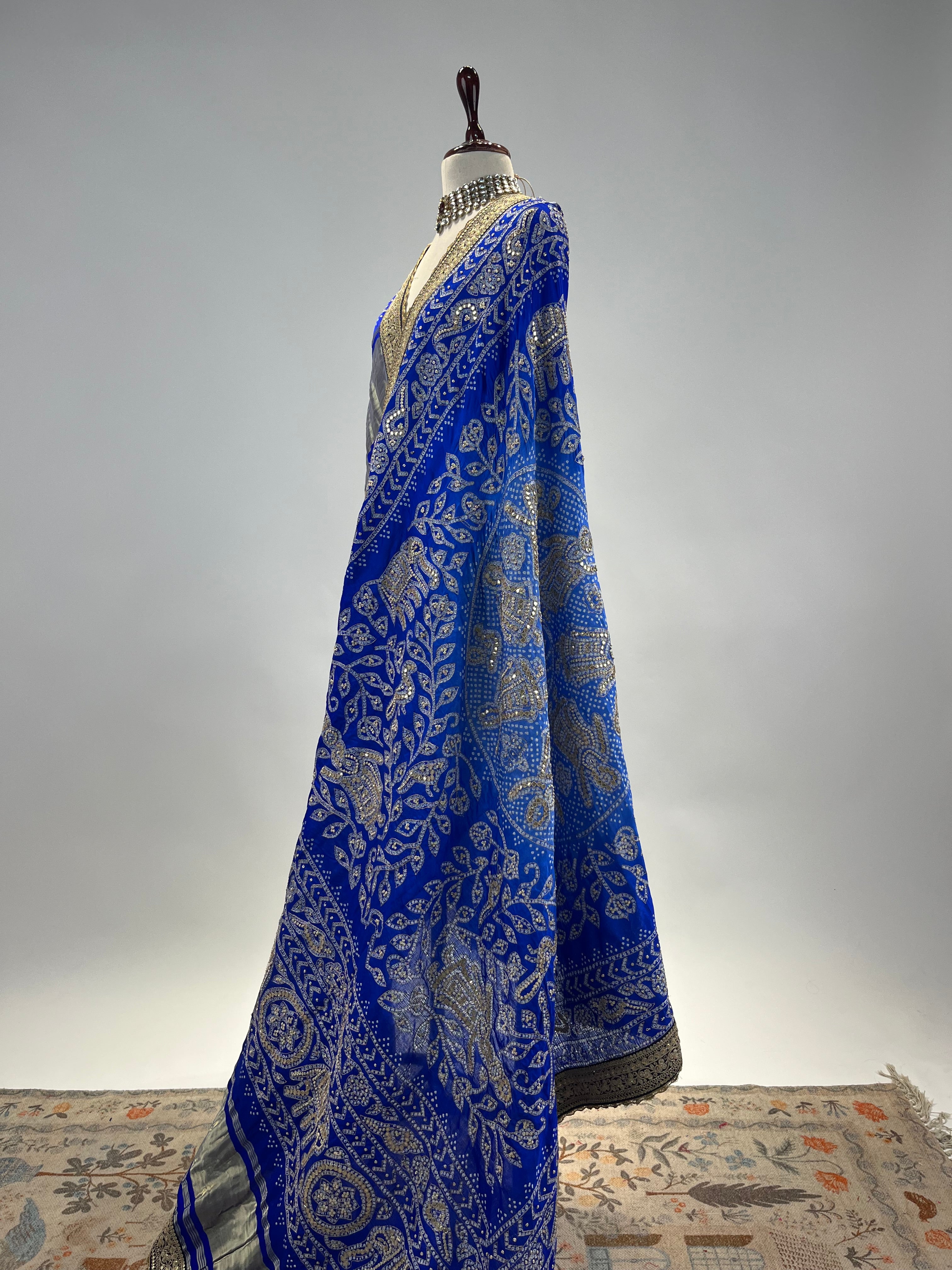 Raas Dupatta in Ombre Blue