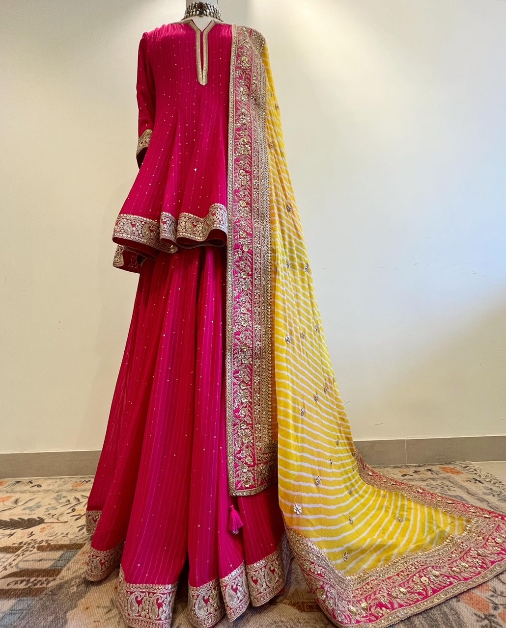 PINK KURTA SHARARA ENSEMBLE