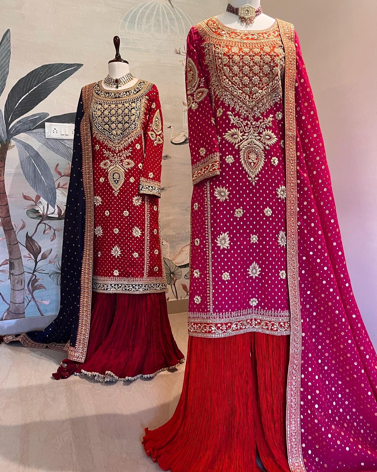 ZARDOSI & SILK SHARARA KURTA SET