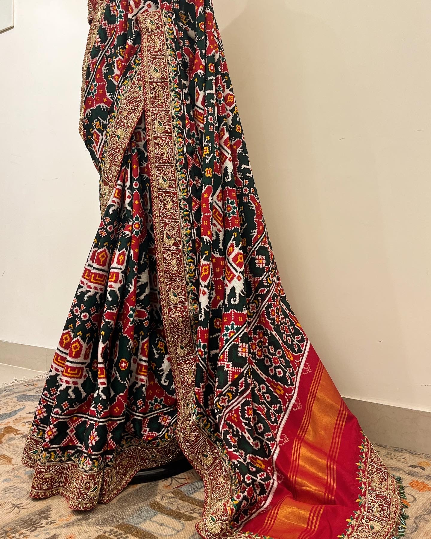 PURE DOUBLE IKAT PATOLA SAREE WITH ZARDOSI