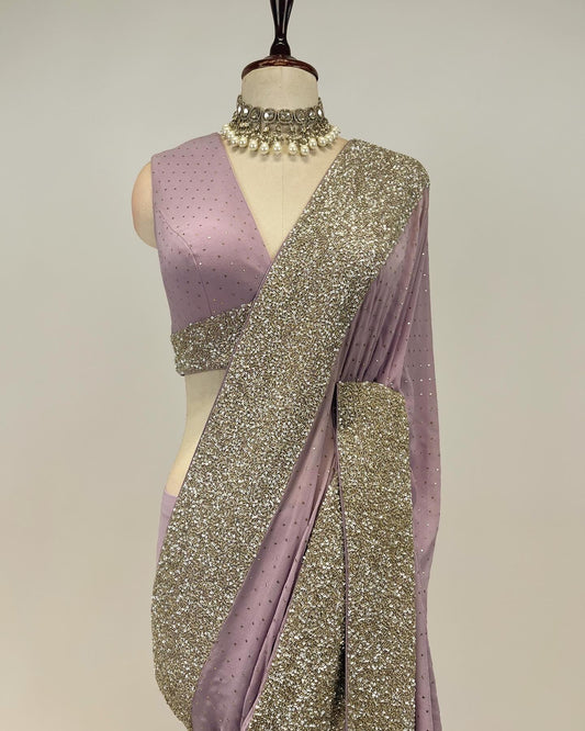 BADLA HAND WORK WITH SEQUIN & TASSLE WORK SAREE