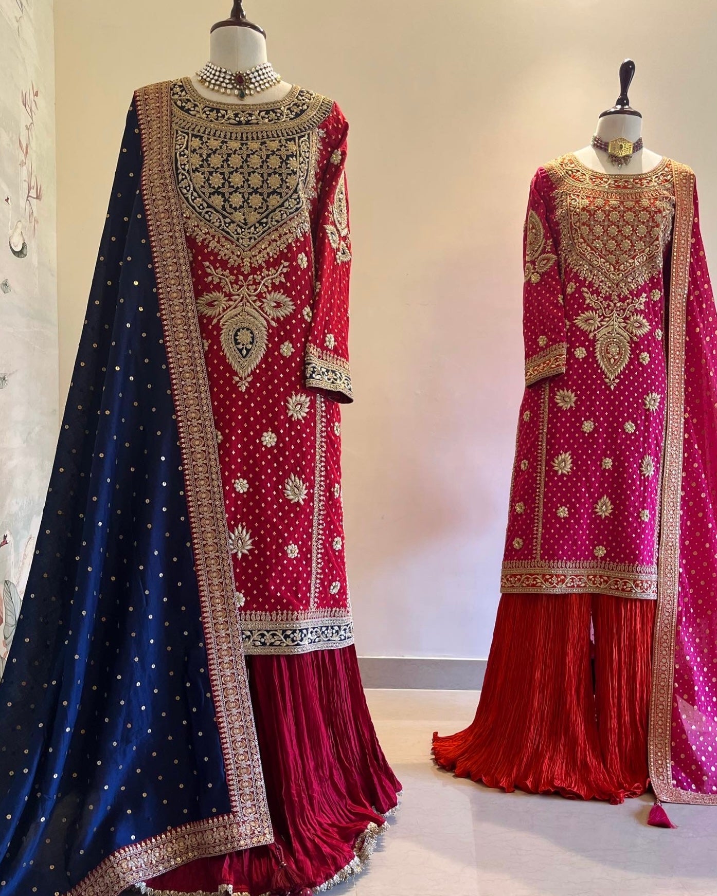 ZARDOSI & SILK SHARARA KURTA SET