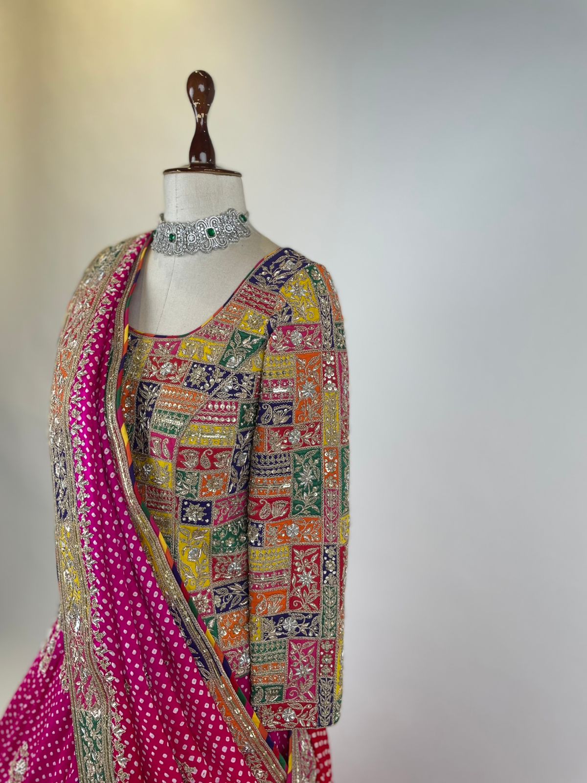 Appliqué Marodi Embroidered Fitted Blouse