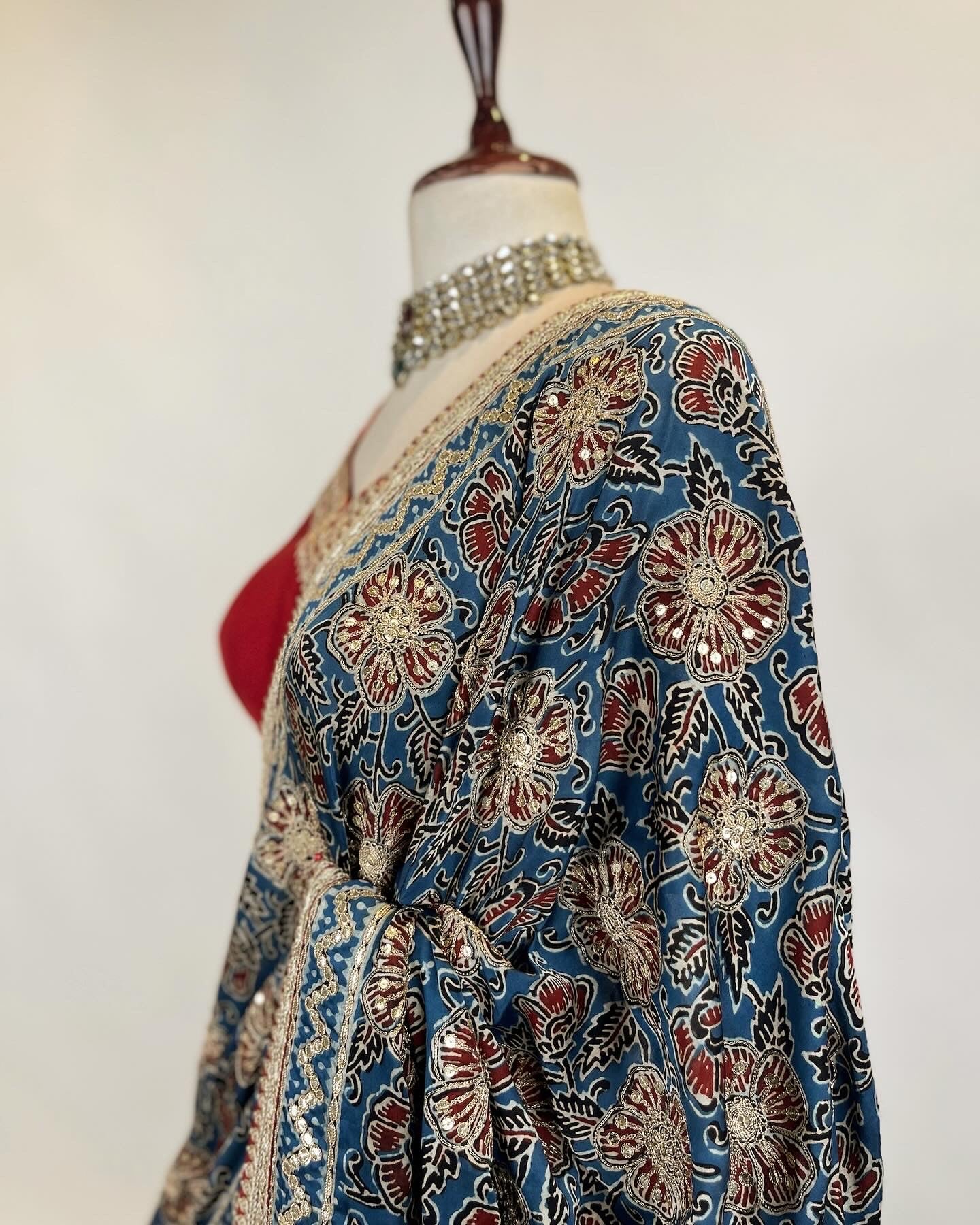 AJRAKH LEHENGA WITH MARODI GOTA & ZARDOSI WORK