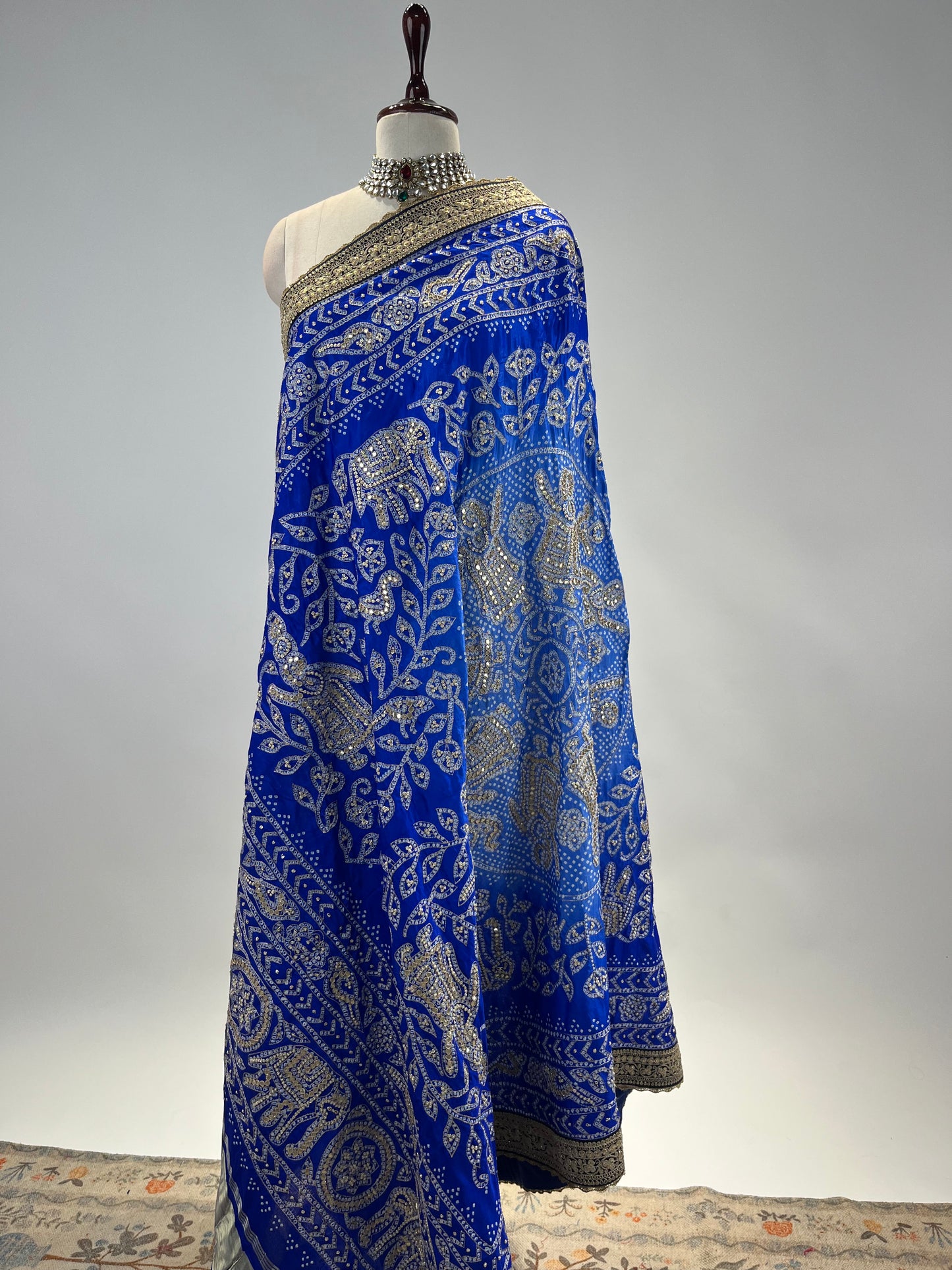 Raas Dupatta in Ombre Blue