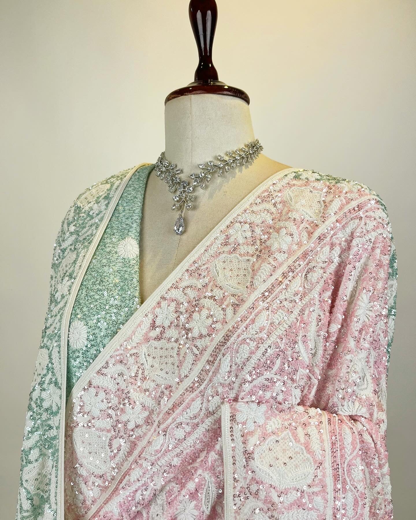 Sequin Studded Do-Taar Chikankari Saree