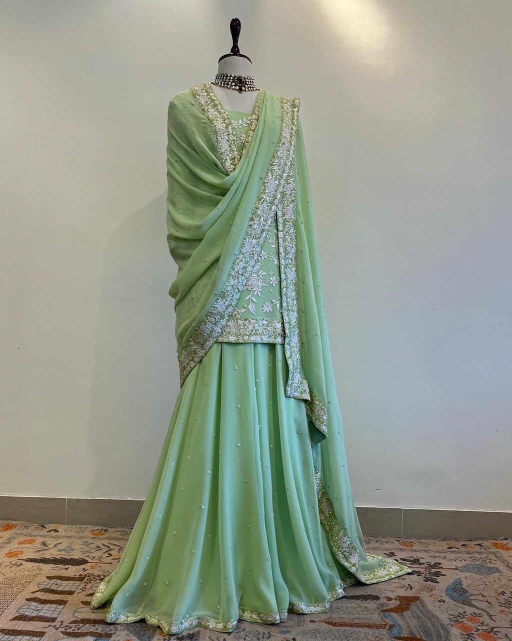 PASTEL GREEN GARA SHARARA