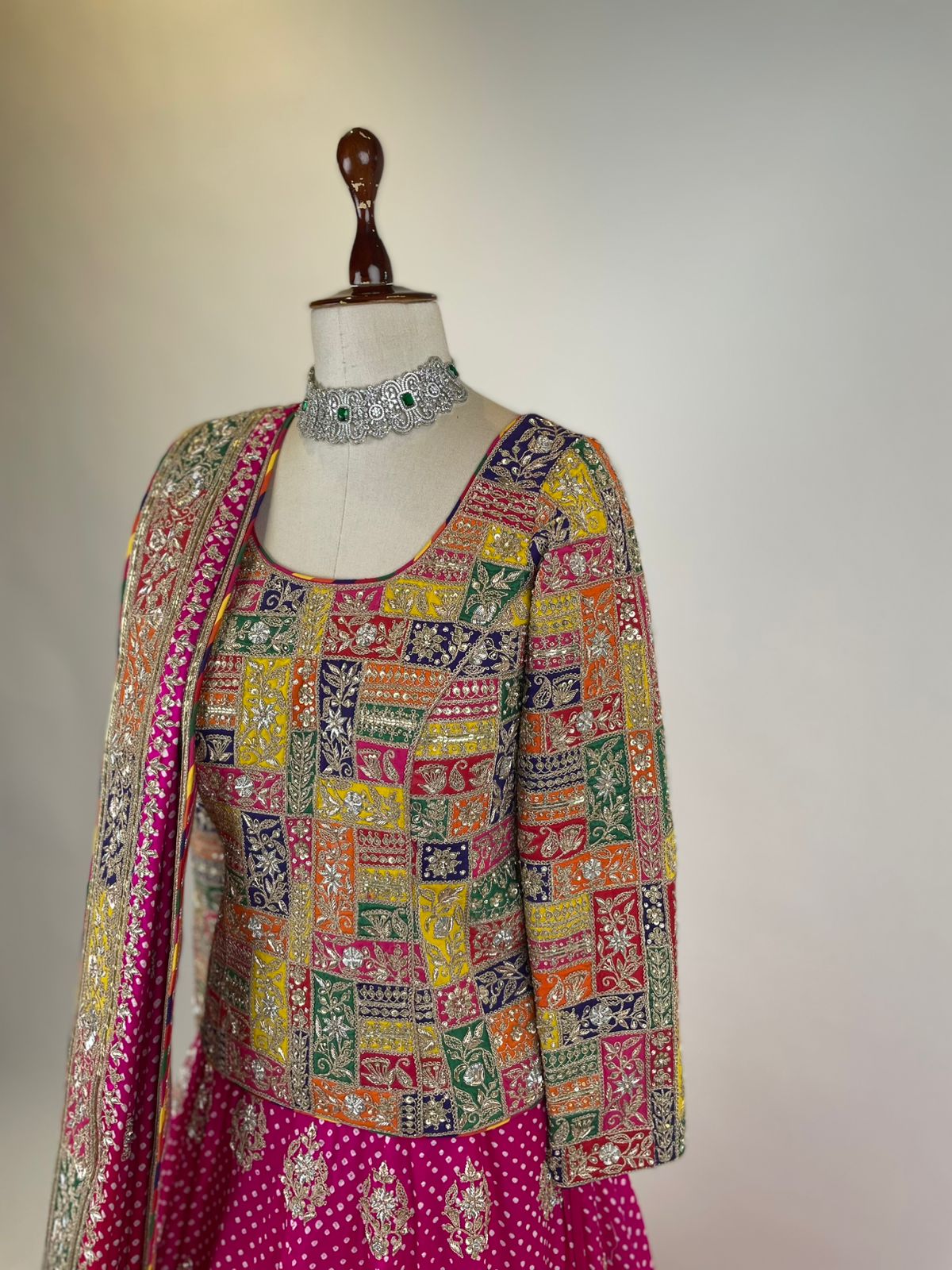 Appliqué Marodi Embroidered Fitted Blouse
