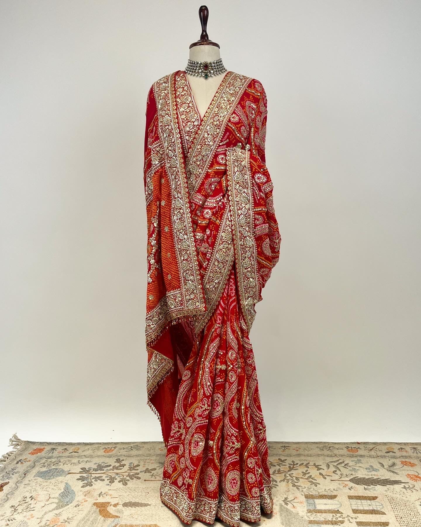 BANDHANI SAREE WITH GOTAPATTI & ZARDOSI WORK