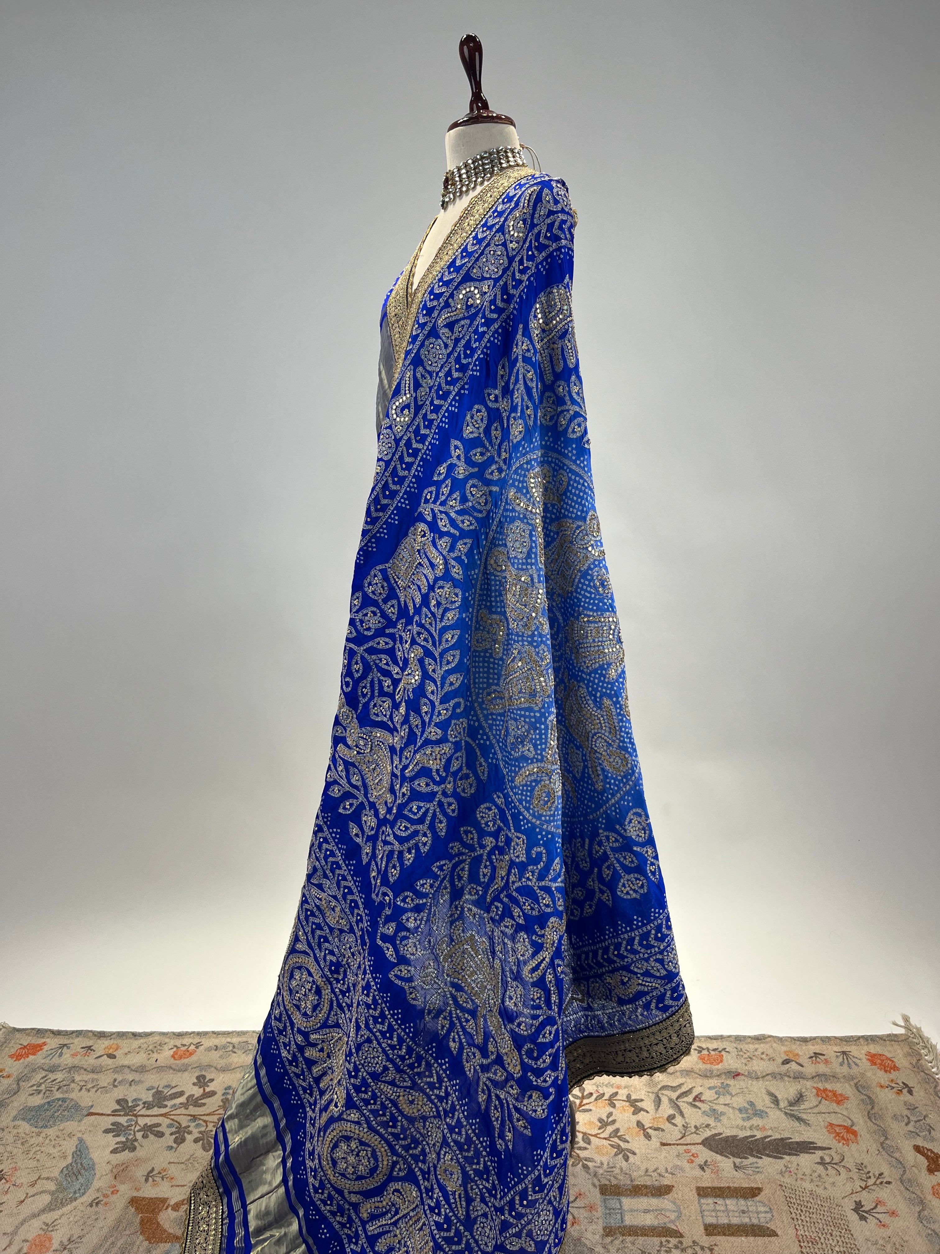 Raas Dupatta in Ombre Blue