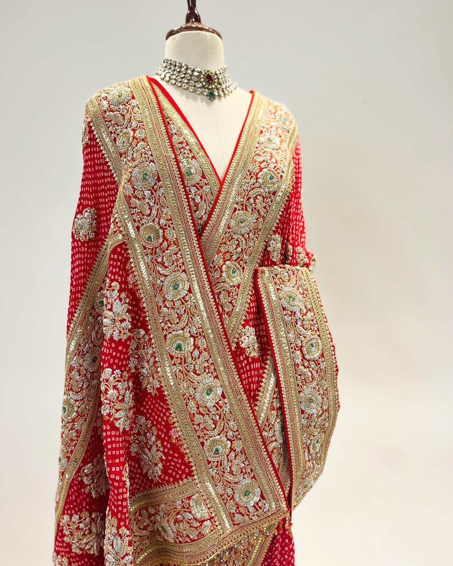 RAI  BANDHEJ ZARDOSI WORK SAREE