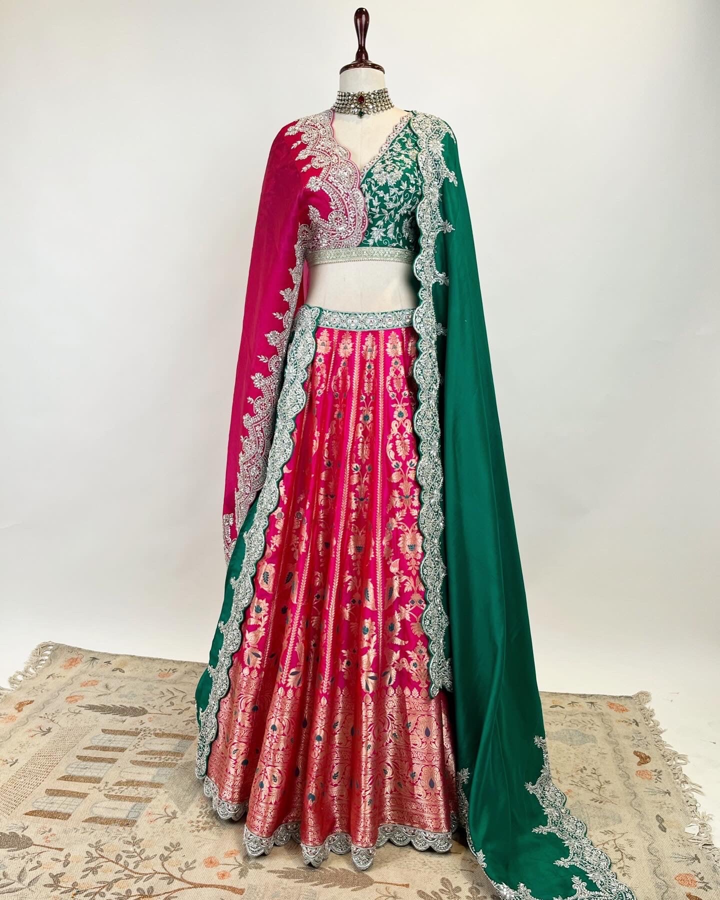 KADWA & MEENAKARI WEAVE LEHENGA WITH ZARDOSI WORK