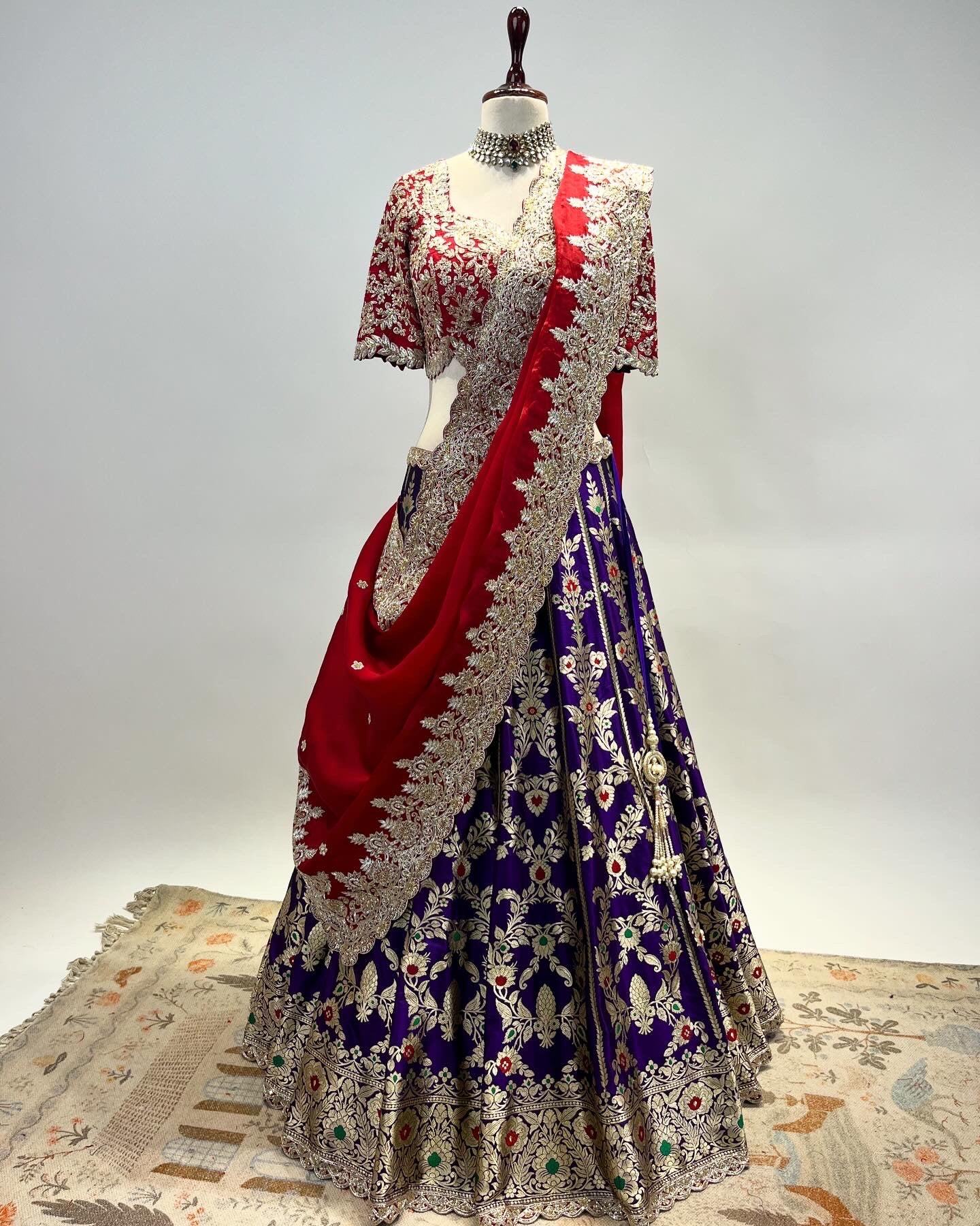 PURE KADWA WEAVE LEHENGA WITH ZARDOSI WORK DUPATTA & BLOUSE