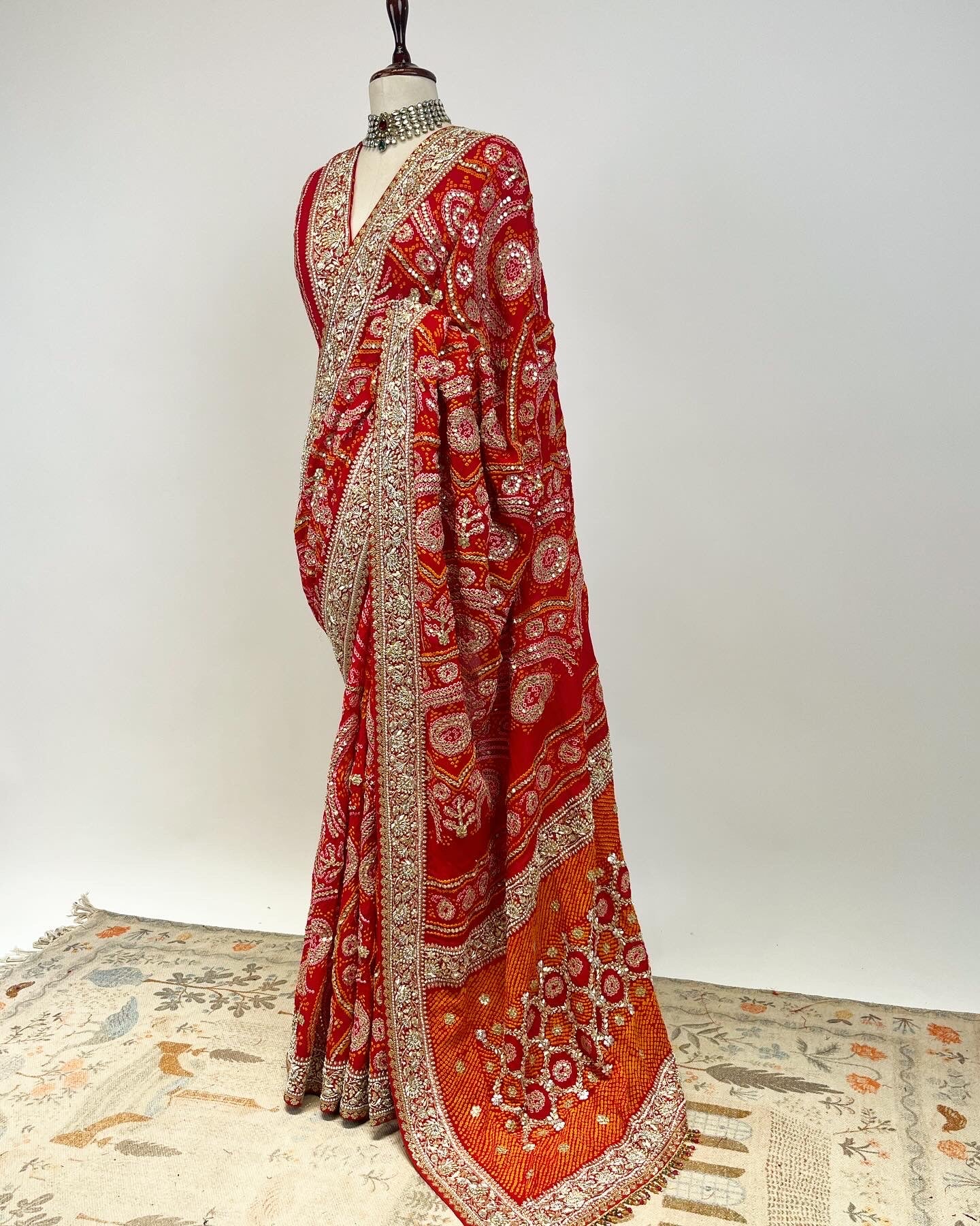 BANDHANI SAREE WITH GOTAPATTI & ZARDOSI WORK