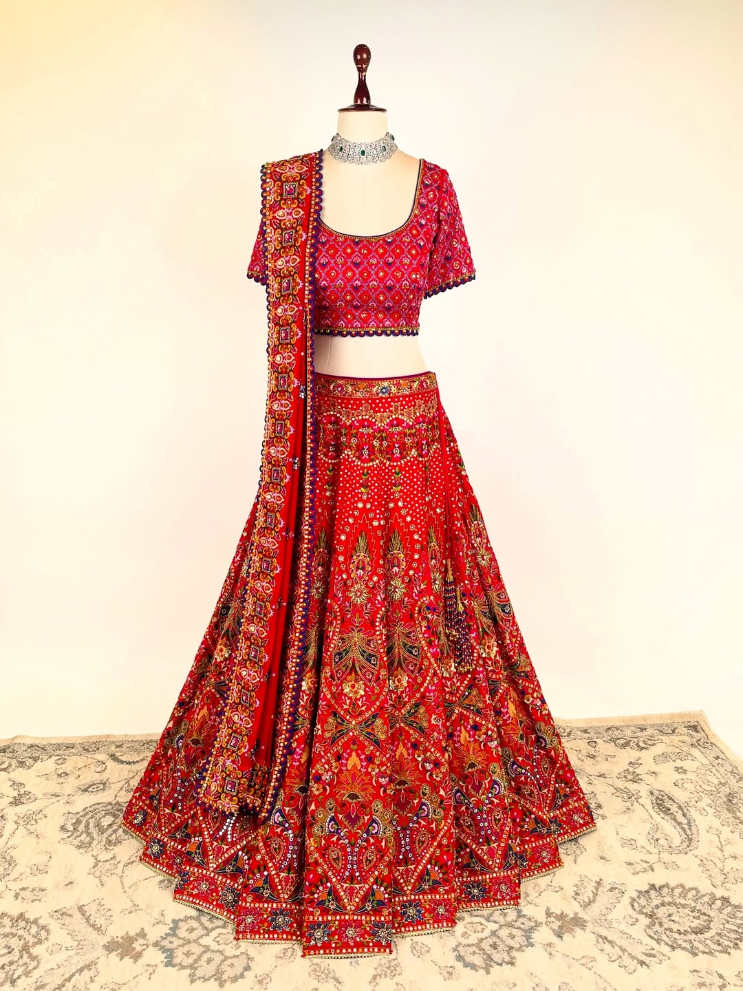 EKTAAR RESHAM NAKSHI SAADI AND AABLA WORK LEHENGA