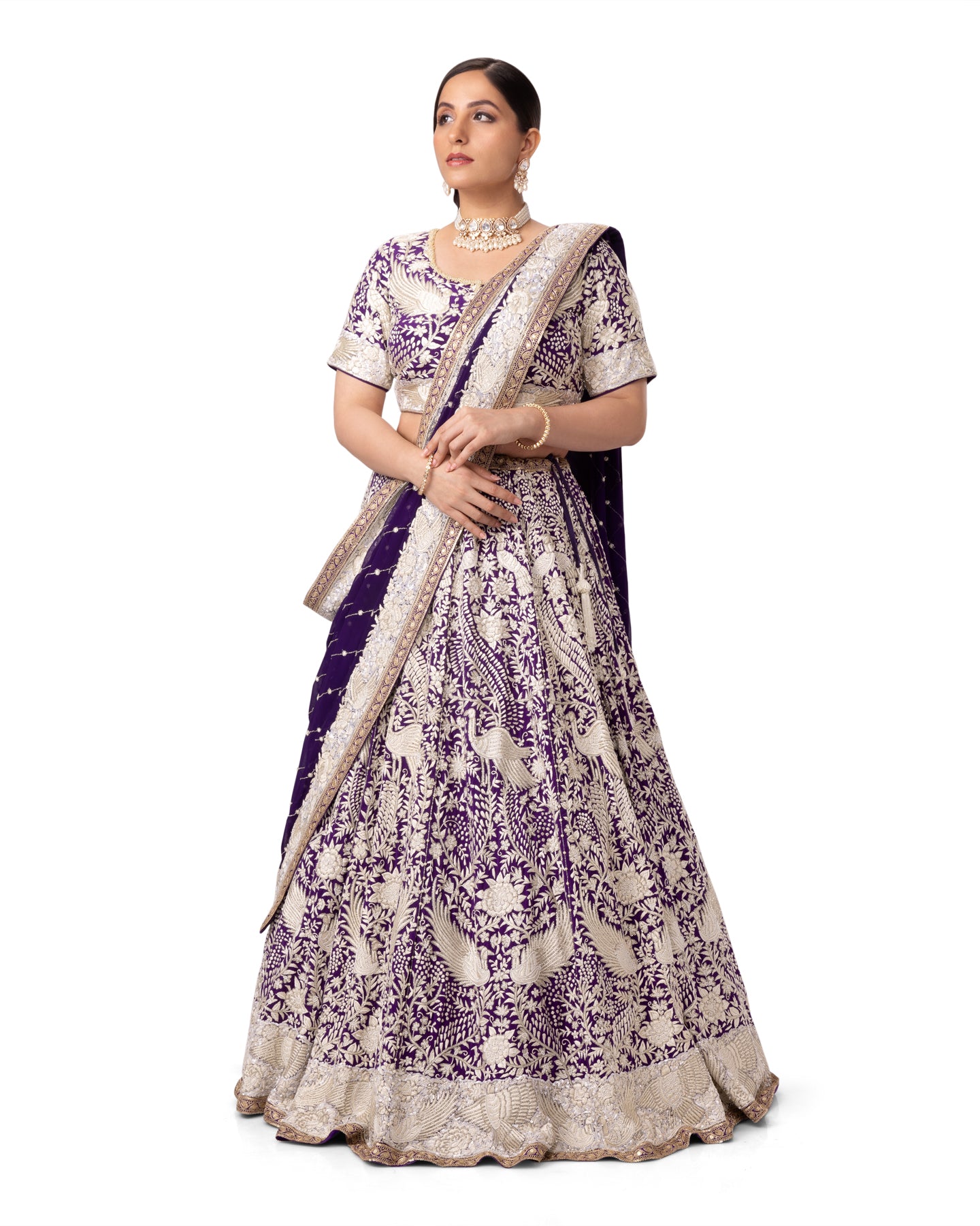 PURPLE PARSI GARA LEHENGA