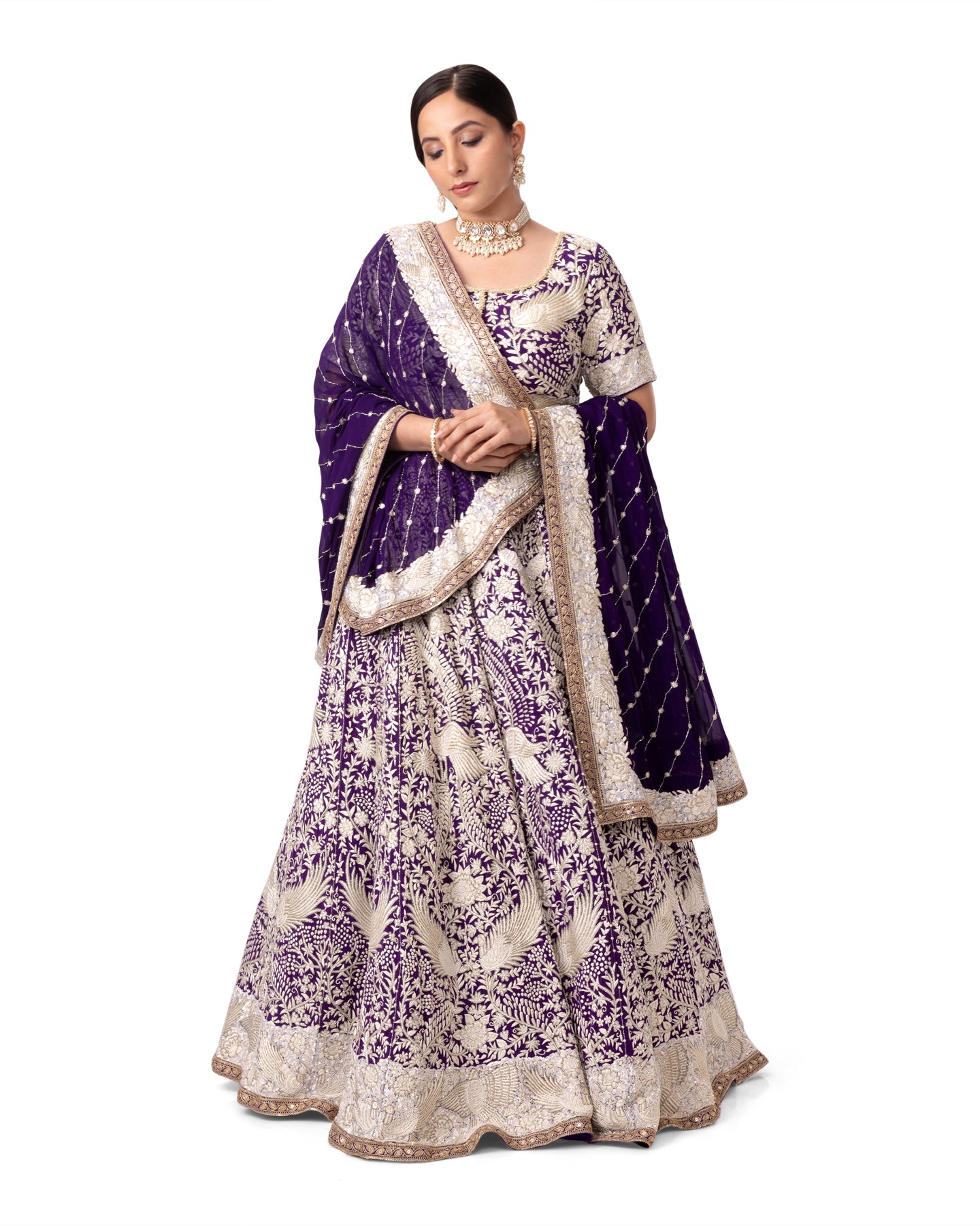 PURPLE PARSI GARA LEHENGA