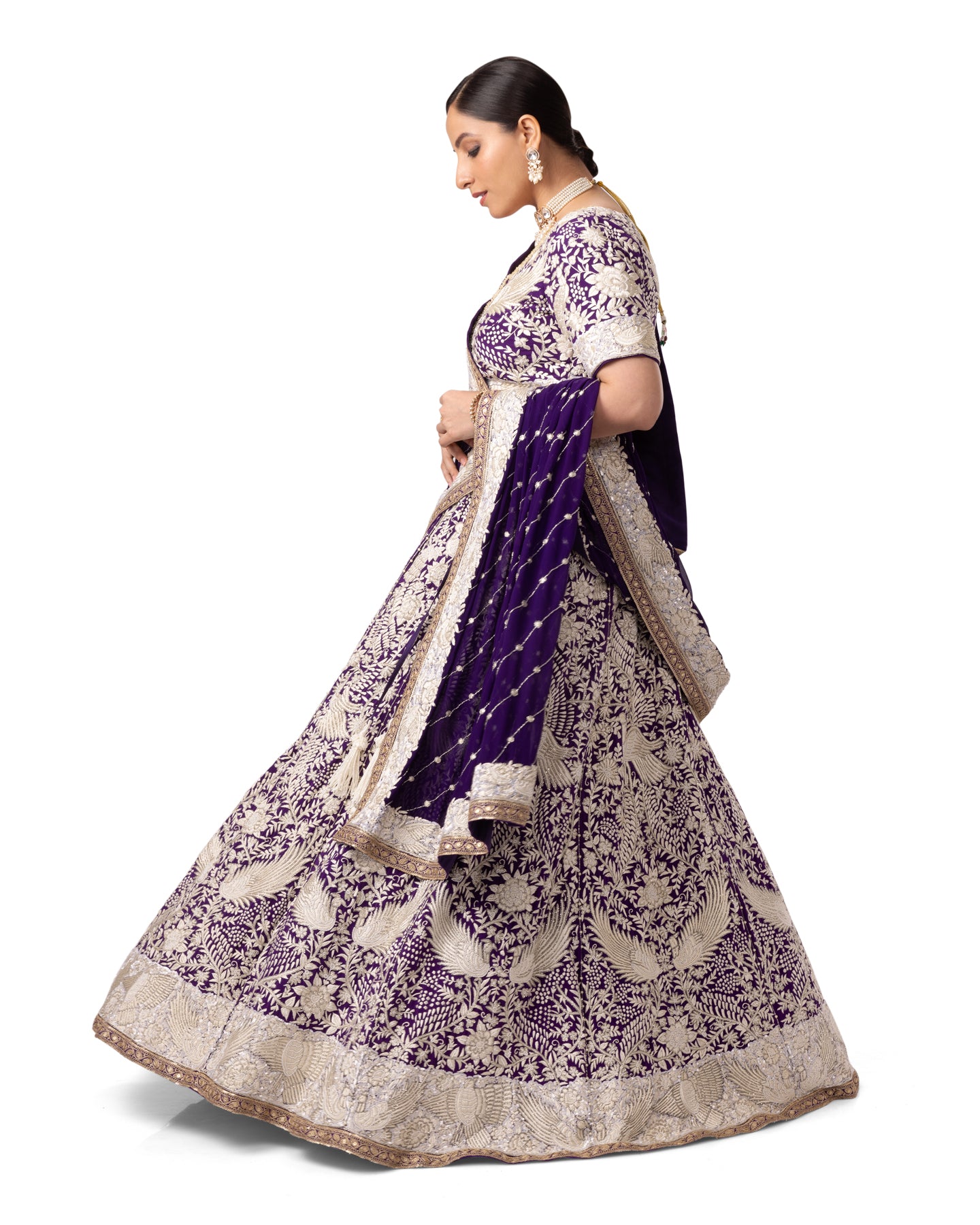 PURPLE PARSI GARA LEHENGA