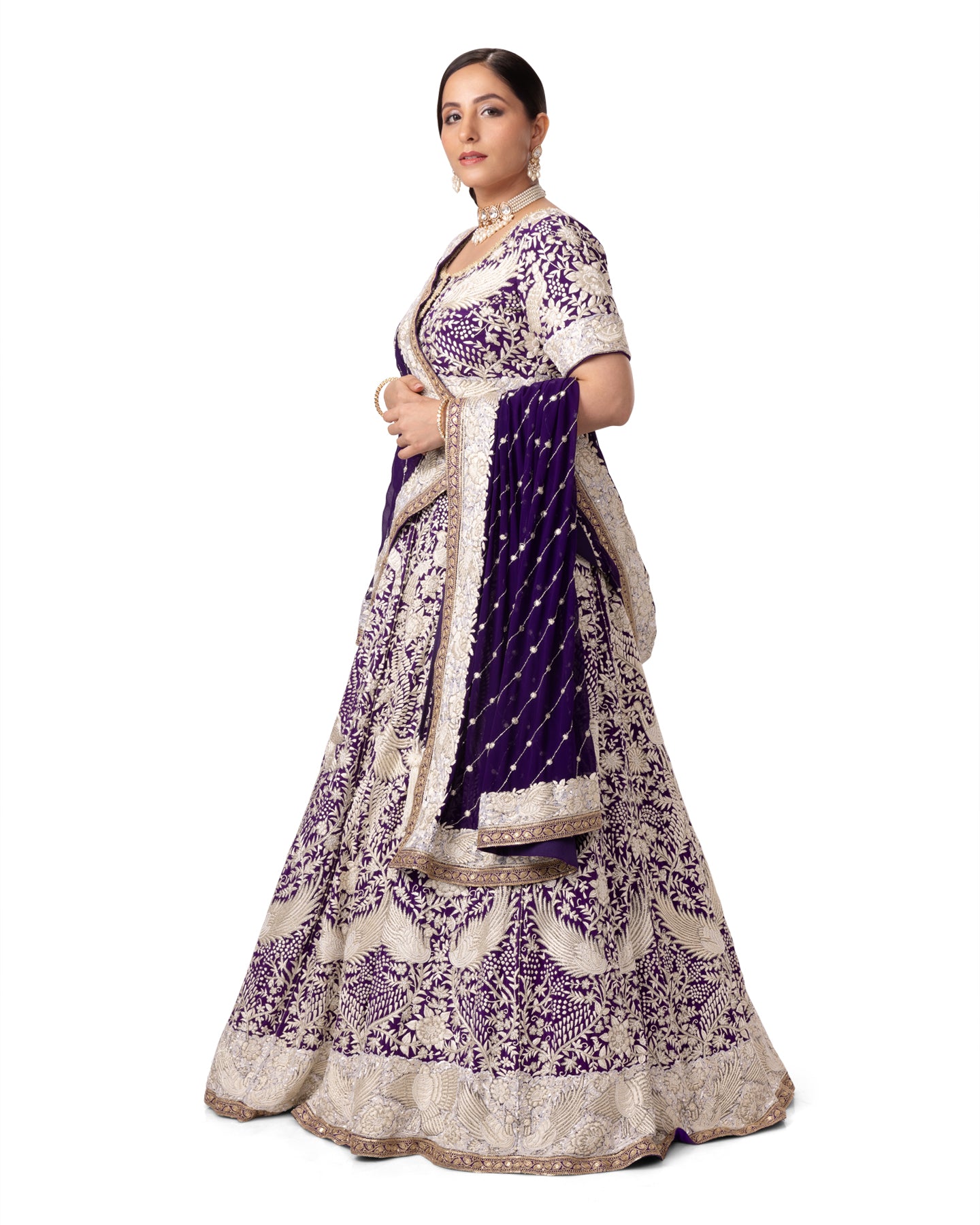 PURPLE PARSI GARA LEHENGA